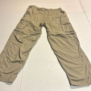Alpine Design khaki pants convert to shorts 34x30 multiple pockets zipper front